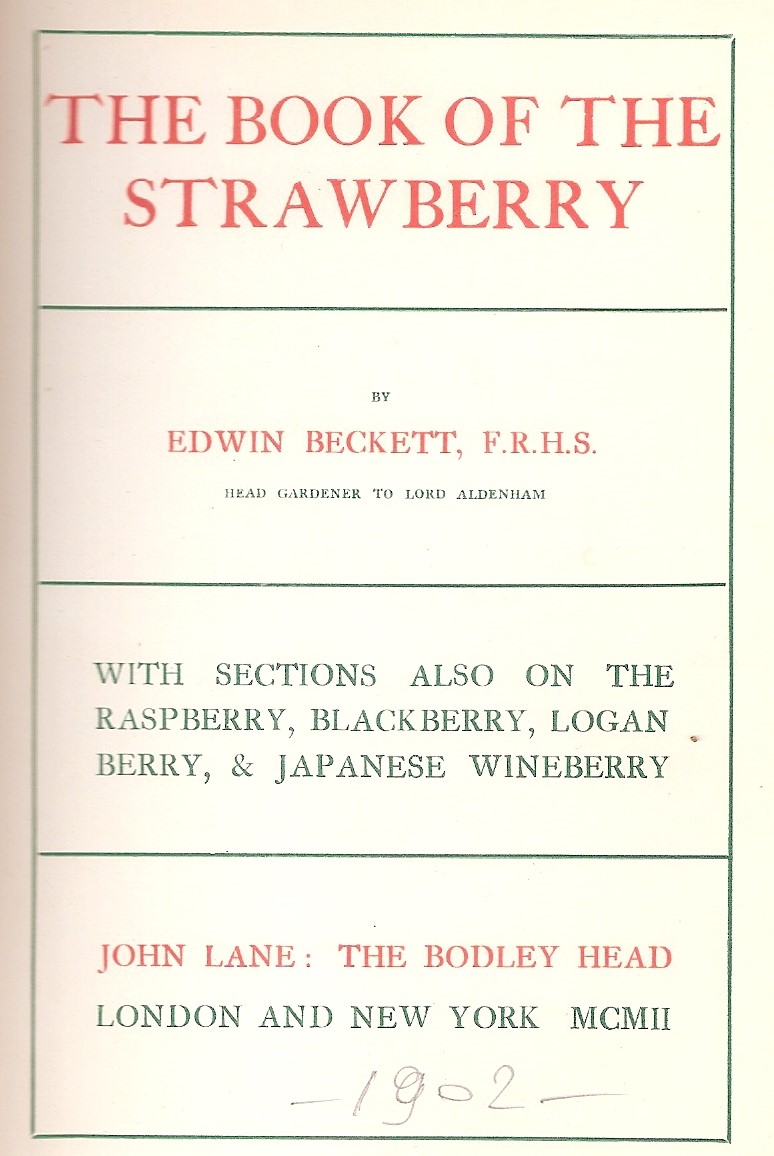 Beckett, Edwin-The book of Strawberry-London-UK-1902-3