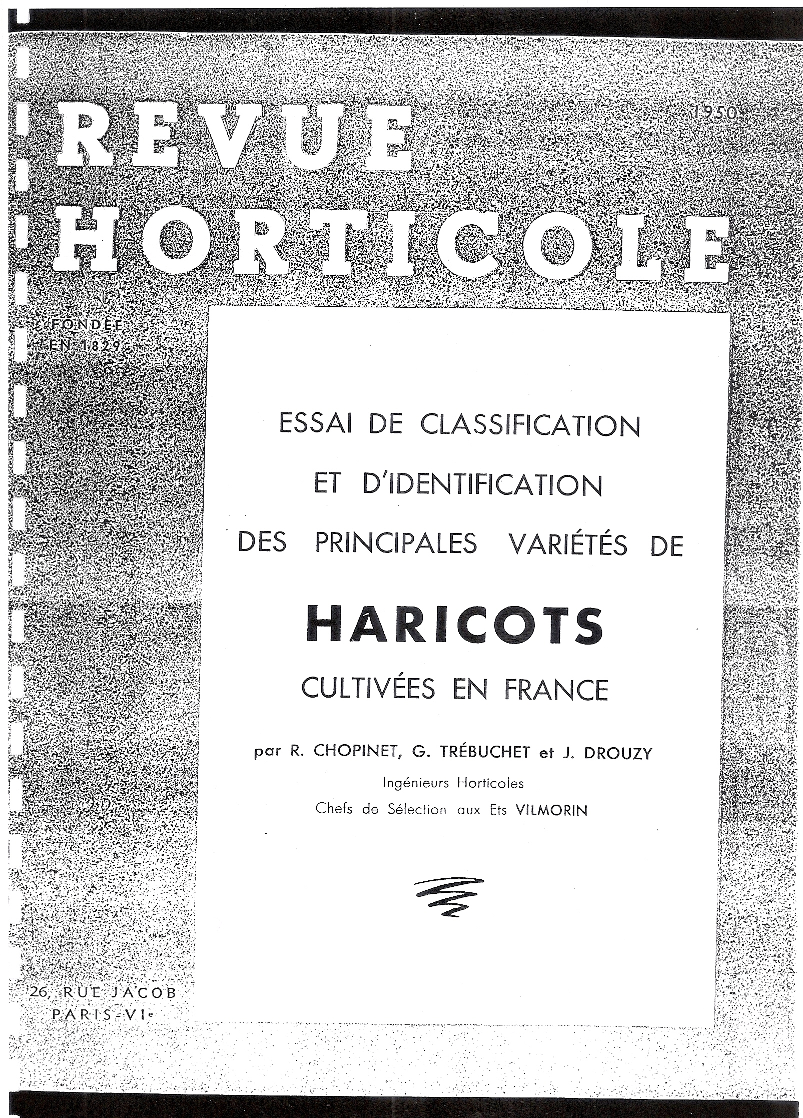 Chopinet-Classification haricots-RH-1950
